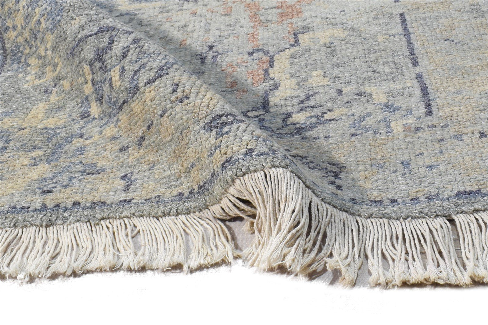Grey Wool Silk Rug 2' X 3' Modern Hand Knotted American Abstract Small Carpet 7865050792085