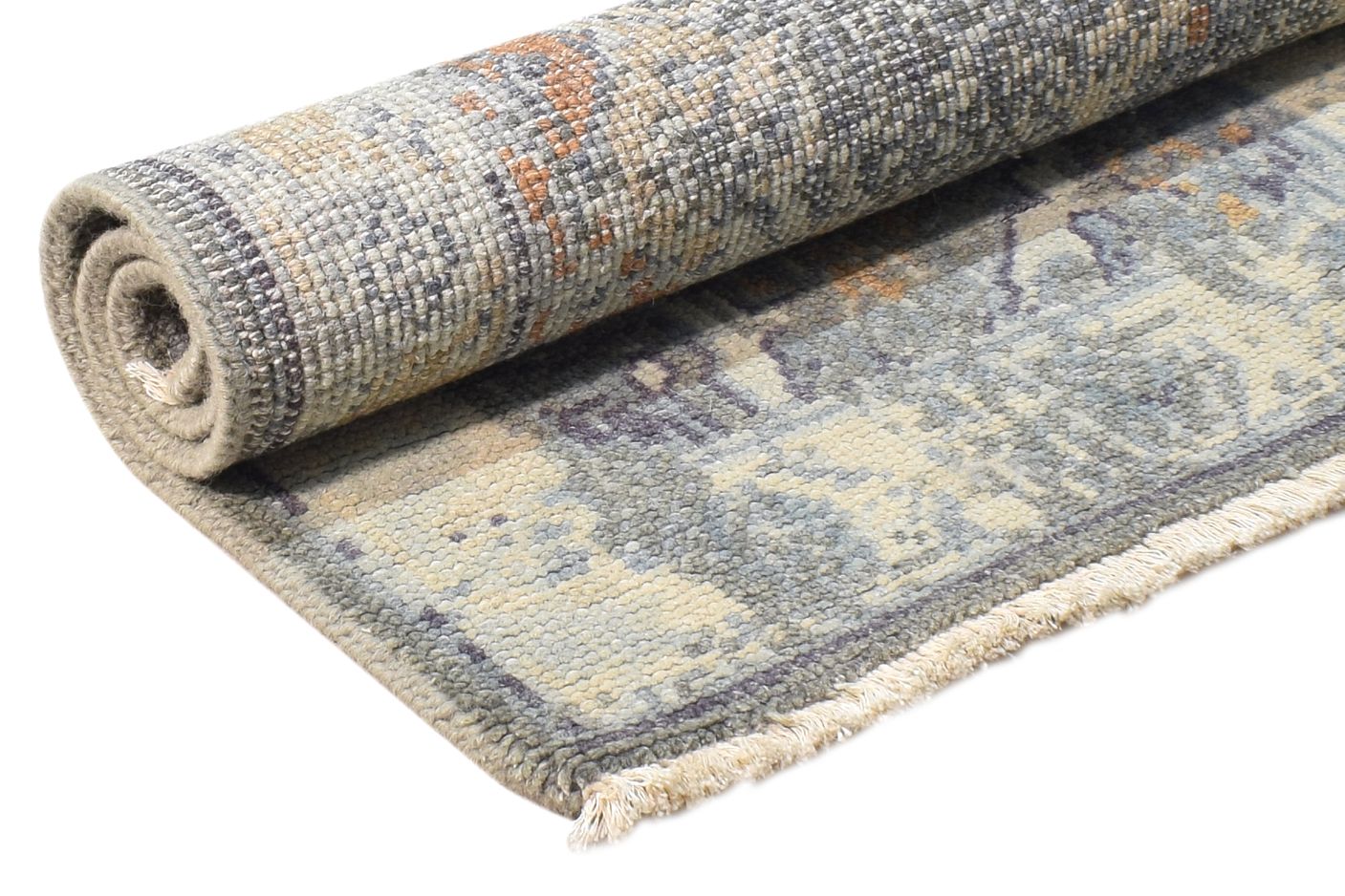 Grey Wool Silk Rug 2' X 3' Modern Hand Knotted American Abstract Small Carpet 7865121079445