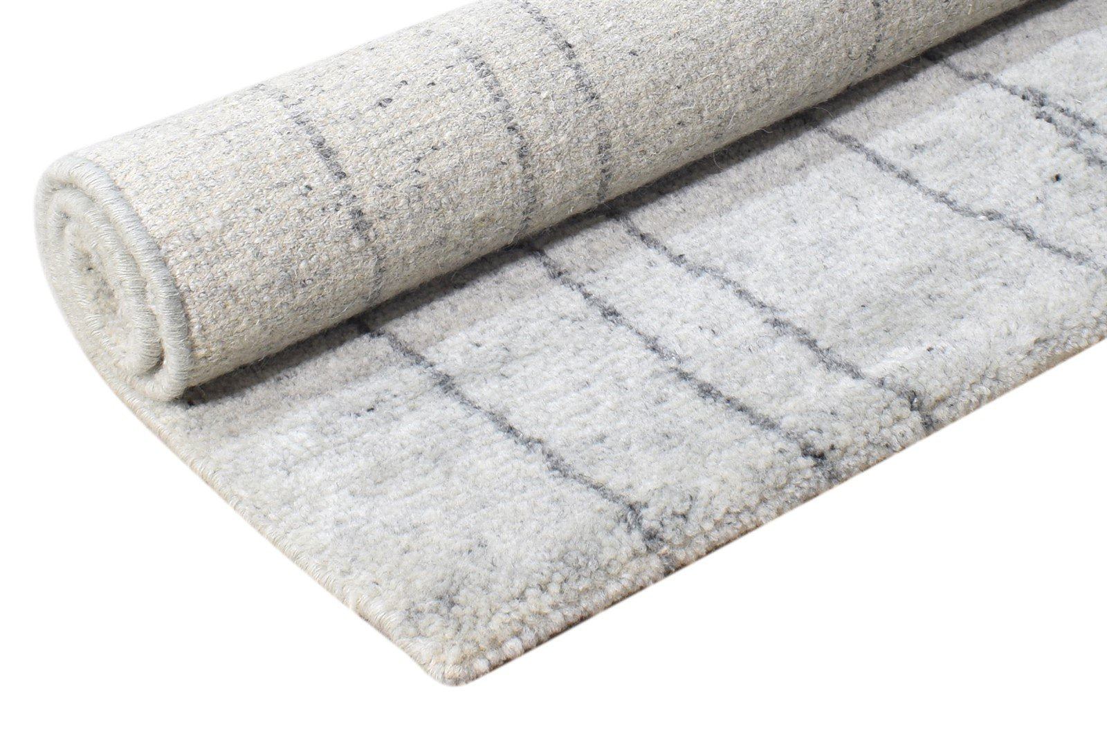 Grey Wool Silk Rug 2' X 3' Shag Hand Knotted Moroccan Diamond Small Carpet 7864622710933