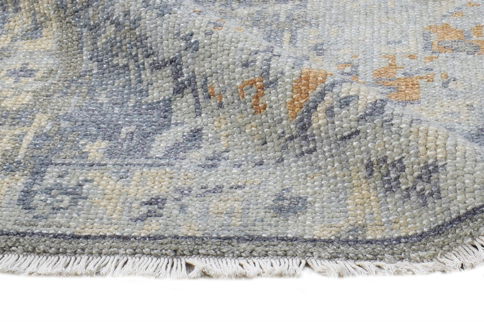 Grey Wool Silk Rug 2X3 Modern Hand Knotted Heriz-Indian Abstract Small Carpet 7865143984277