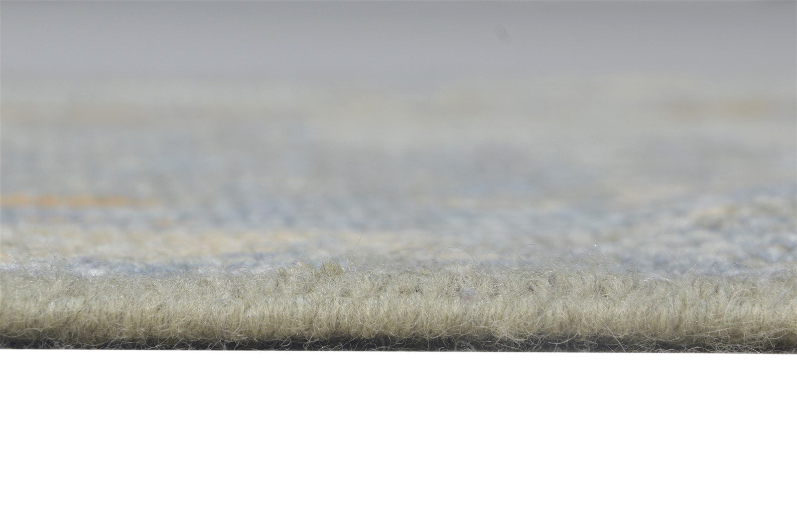 Grey Wool Silk Rug 2X3 Modern Hand Knotted Heriz-Indian Abstract Small Carpet 7865143984277