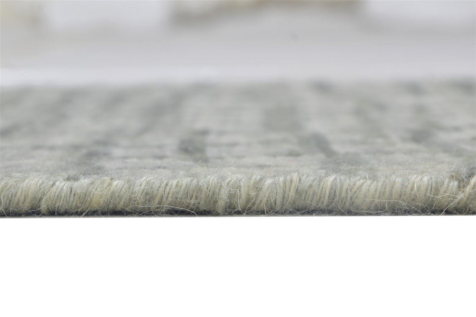 Grey Wool Silk Rug 2X8 Modern Jacquard Loom Scandinavian Geometric Small Runner 7864147312789