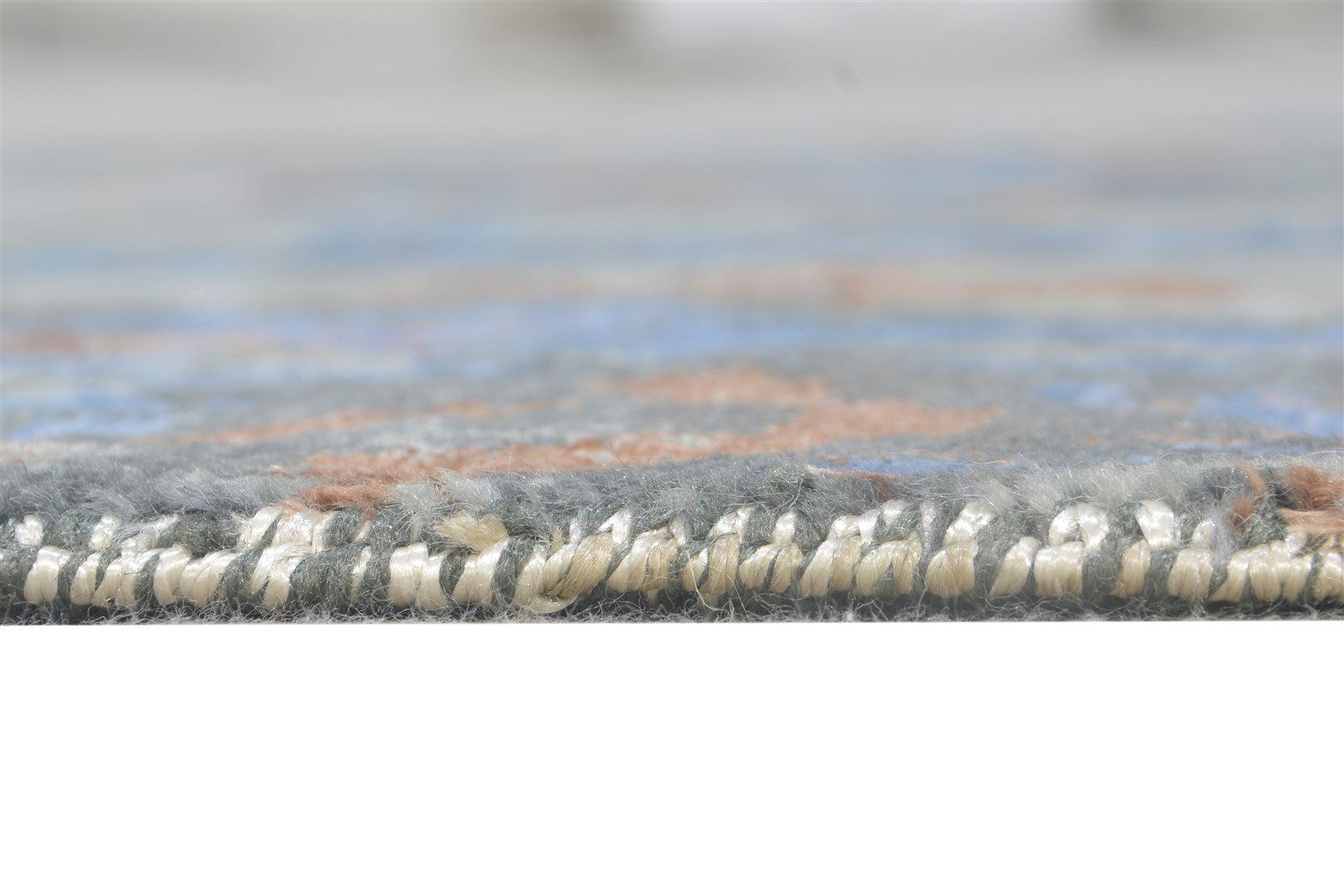 Grey Wool / Silk Rug 3' X 5' Modern Hand Knotted Oriental Abstract Small Carpet 7864595251349