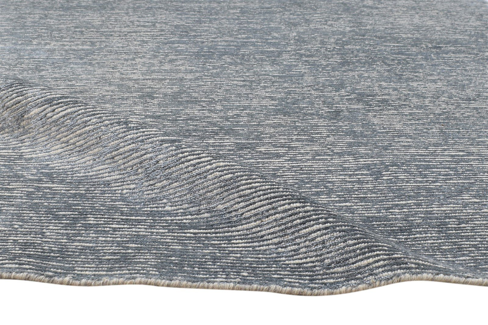 Grey Wool / Silk Rug 4X6 Modern Hand Knotted Scandinavian Solid Room Size 7864171200661