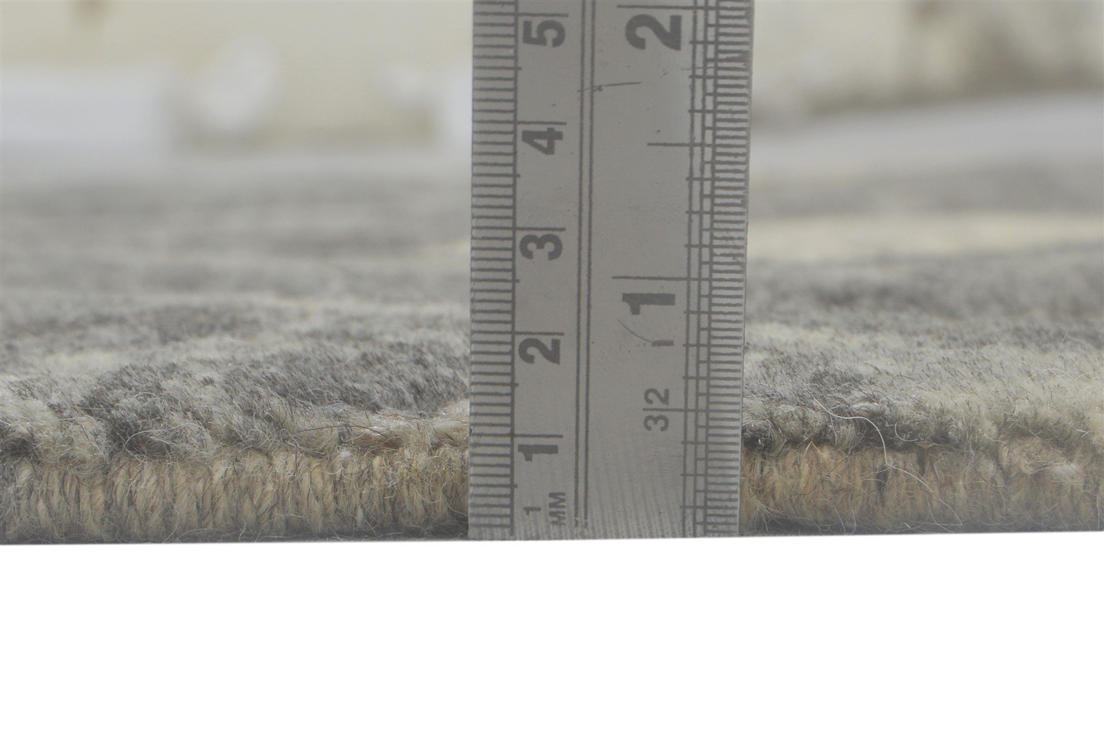Grey Wool / Silk Rug 4X6 Shag Hand Knotted Moroccan Geometric Room Size Carpet 7864090099861