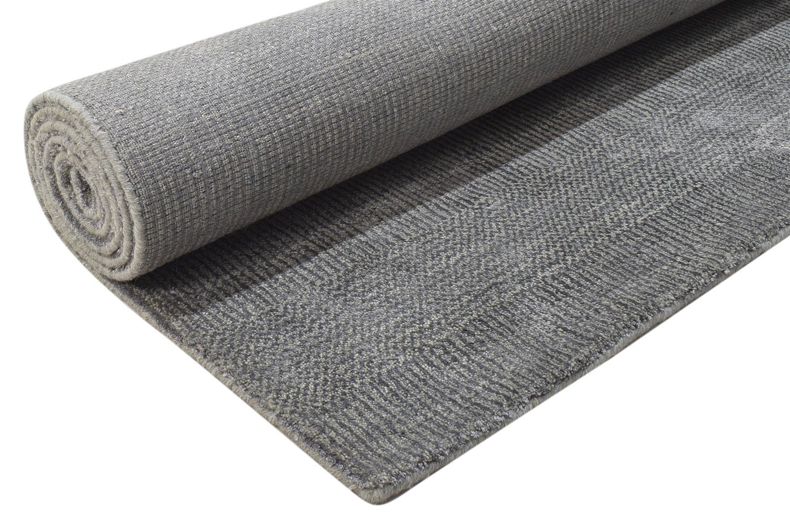 Grey Wool / Silk Rug 5X7 Modern Handloom Moroccan Grass Trellis Room Size 7864153702549