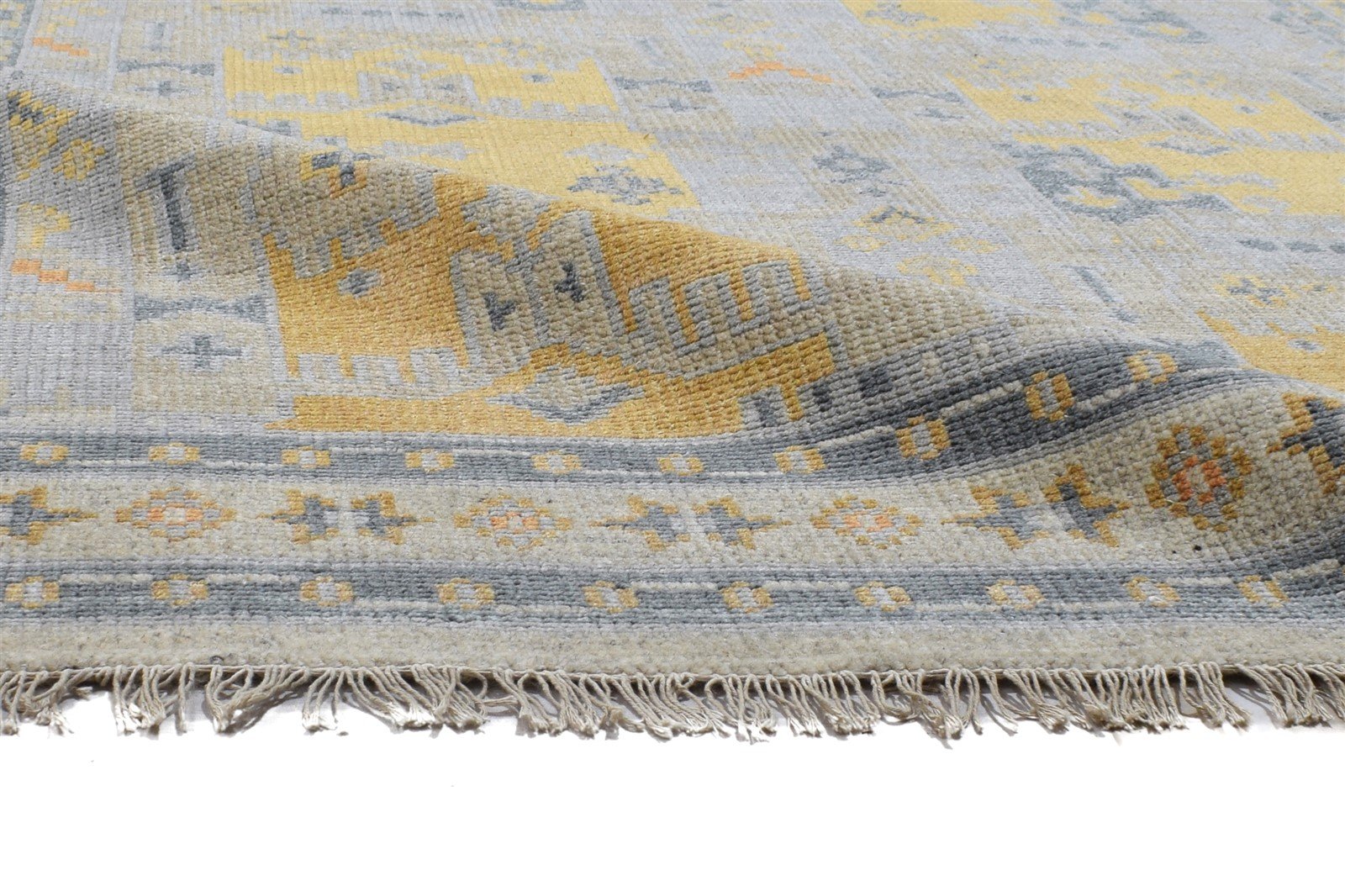 Grey Wool / Silk Rug 5X8 Persian Hand Knotted Oushak Oriental Room Size Carpet 7864157241493