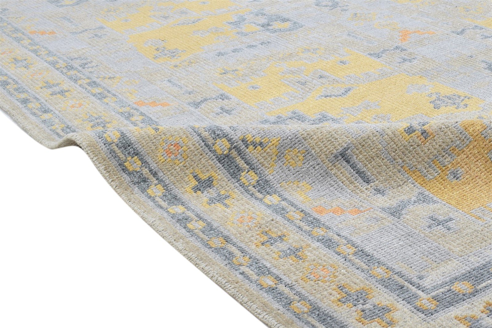 Grey Wool / Silk Rug 5X8 Persian Hand Knotted Oushak Oriental Room Size Carpet 7864157241493