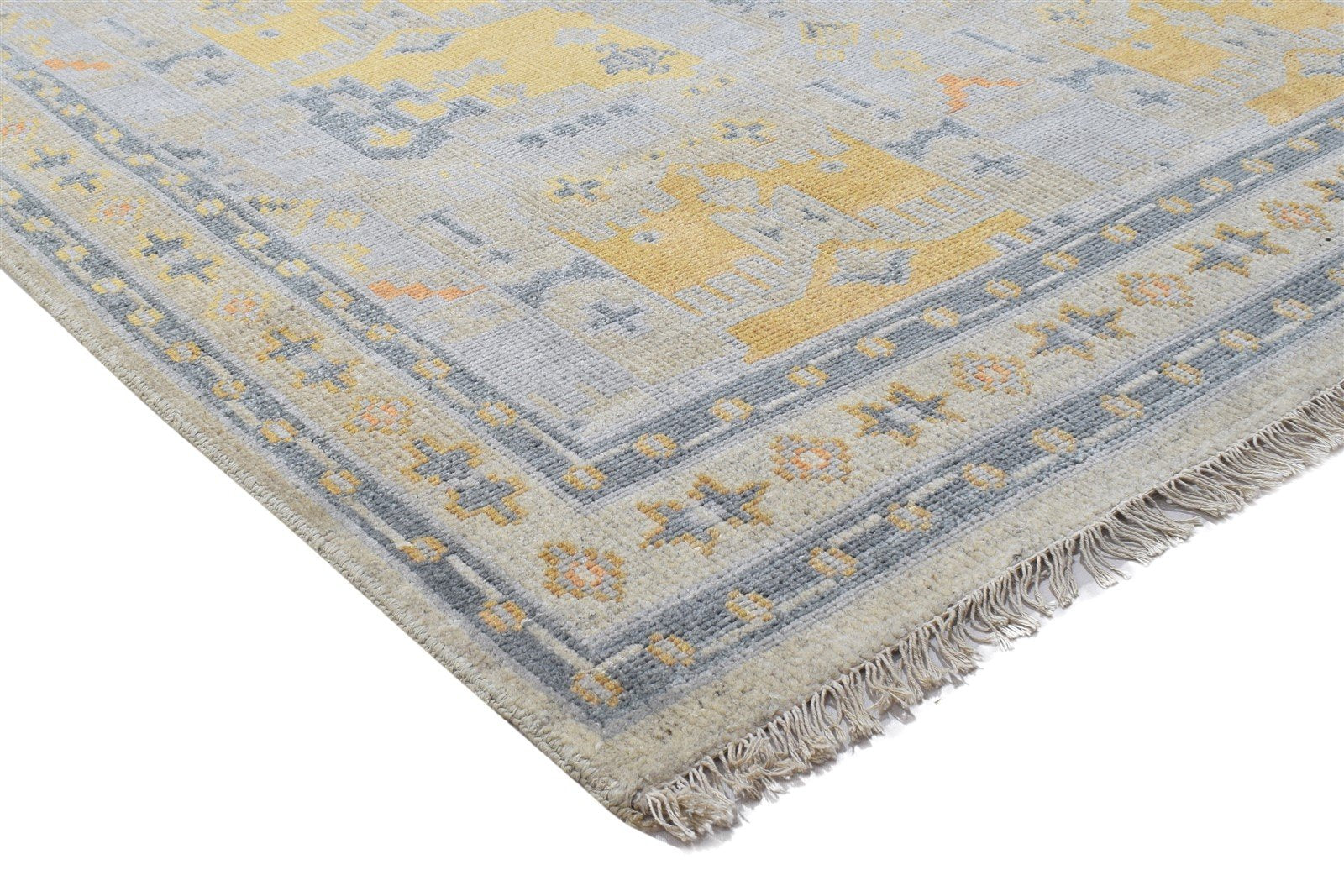 Grey Wool / Silk Rug 5X8 Persian Hand Knotted Oushak Oriental Room Size Carpet 7864157241493