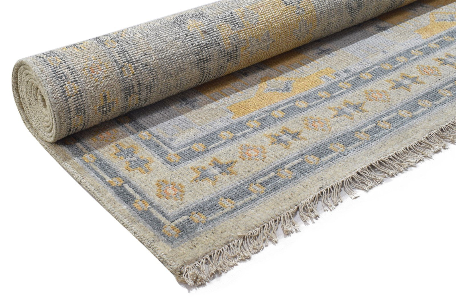 Grey Wool / Silk Rug 5X8 Persian Hand Knotted Oushak Oriental Room Size Carpet 7864157241493