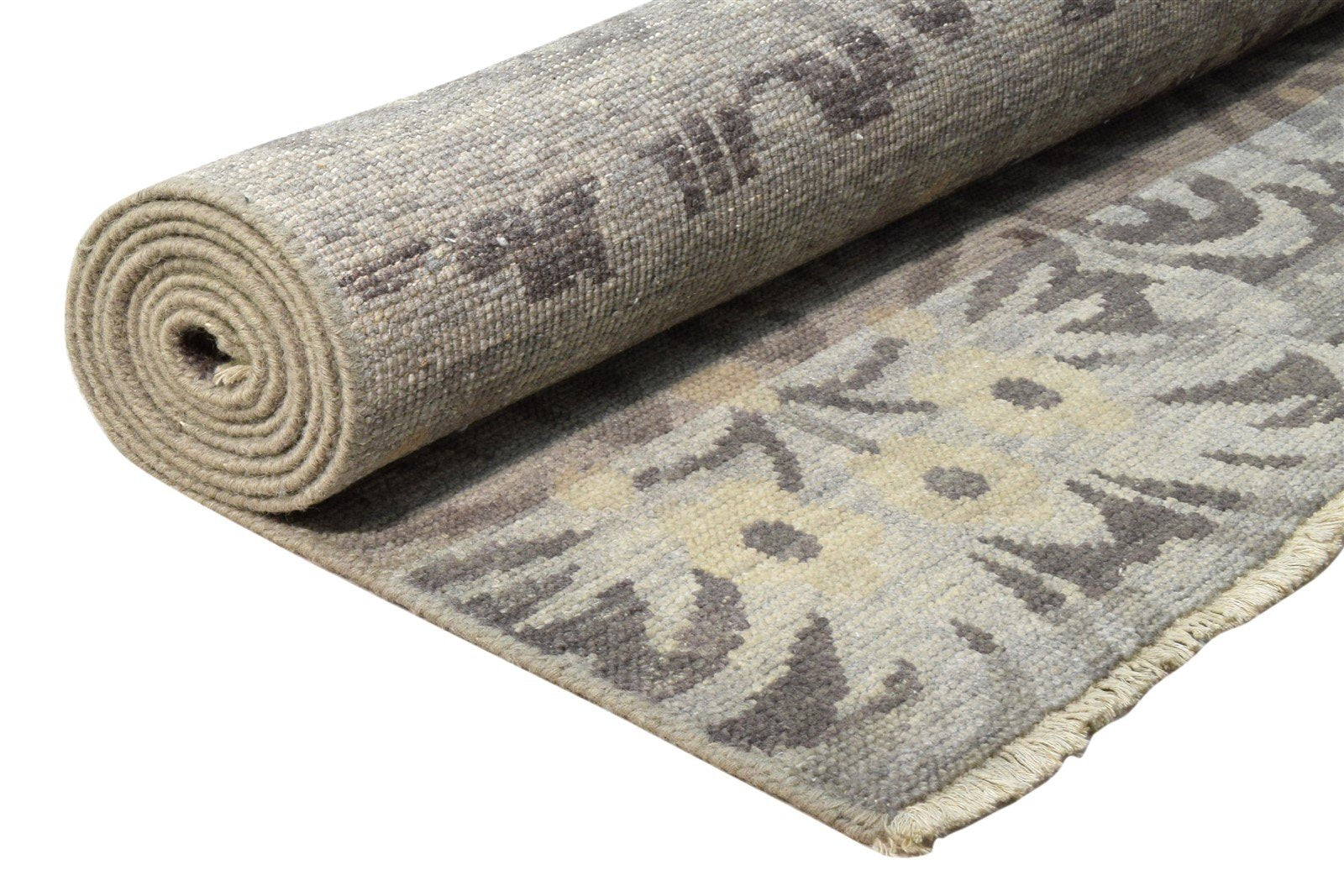 Grey Wool Silk Rug 6' X 9' Modern Hand Knotted Indian Floral Room Size Carpet 7864081711253