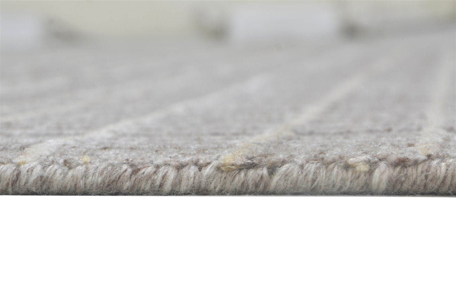 Grey Wool / Silk Rug 6X8 Modern Handloom Scandinavian Striped Room Size Carpet 7864156913813