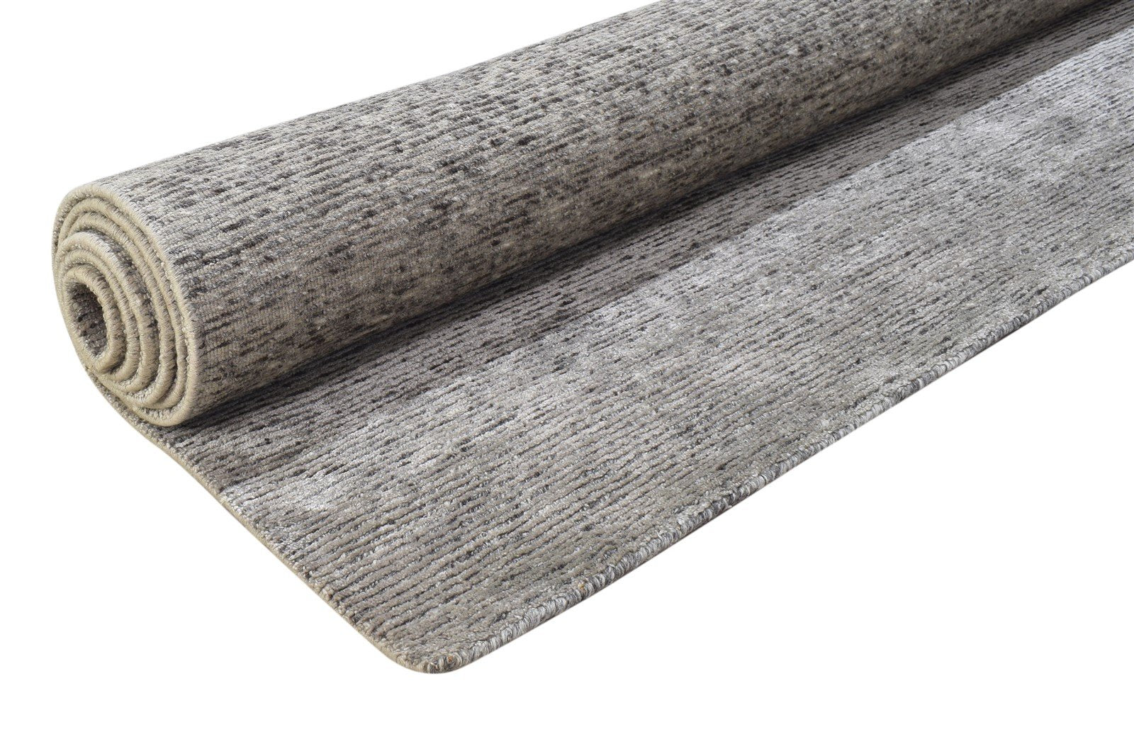 Grey Wool / Silk Rug 6X9 Modern Hand Knotted Scandinavian Solid Large Carpet 7864172904597