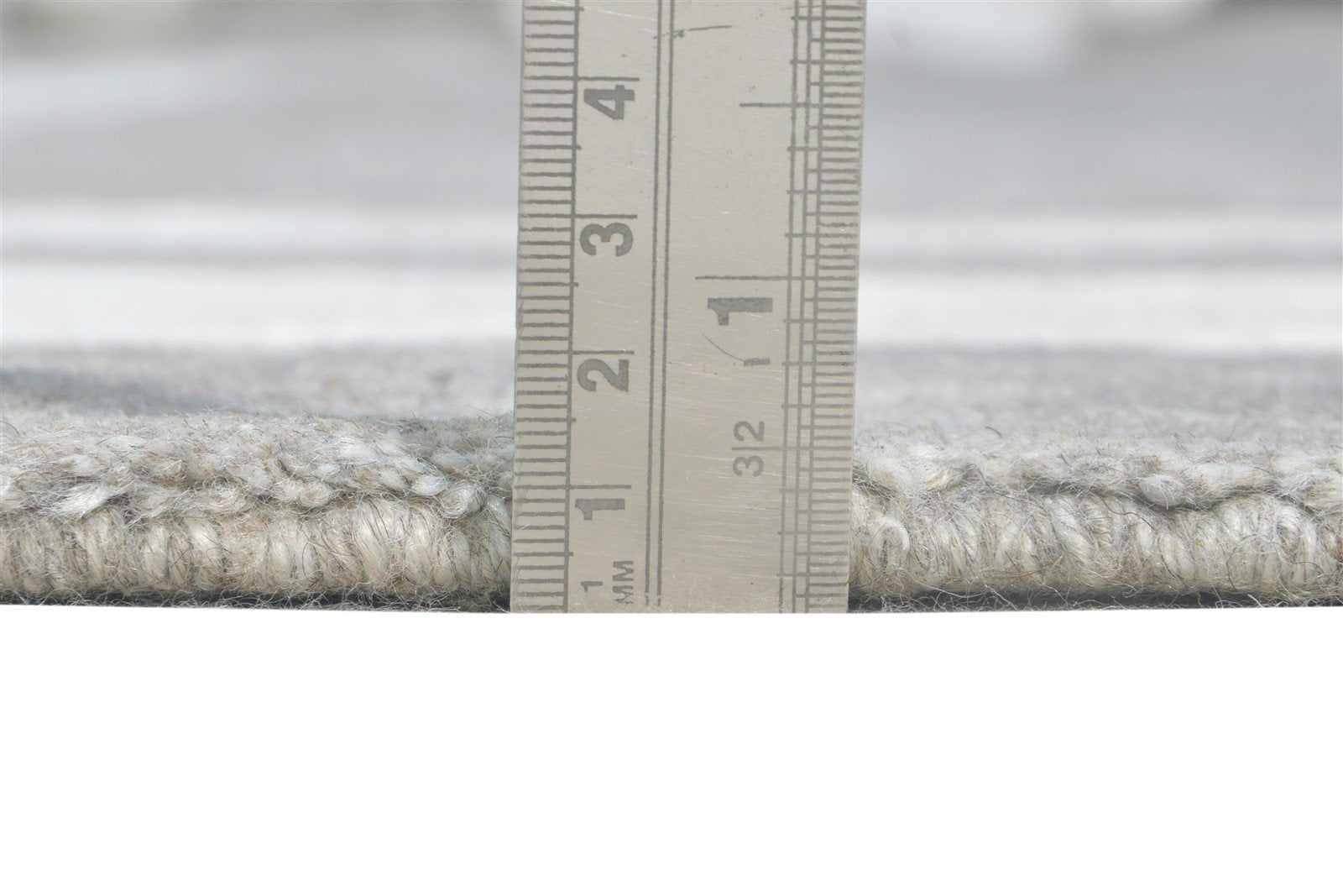 Grey Wool / Silk Rug 8X4 Modern Hand Knotted Scandinavian Bordered Large Carpet 7864572117141