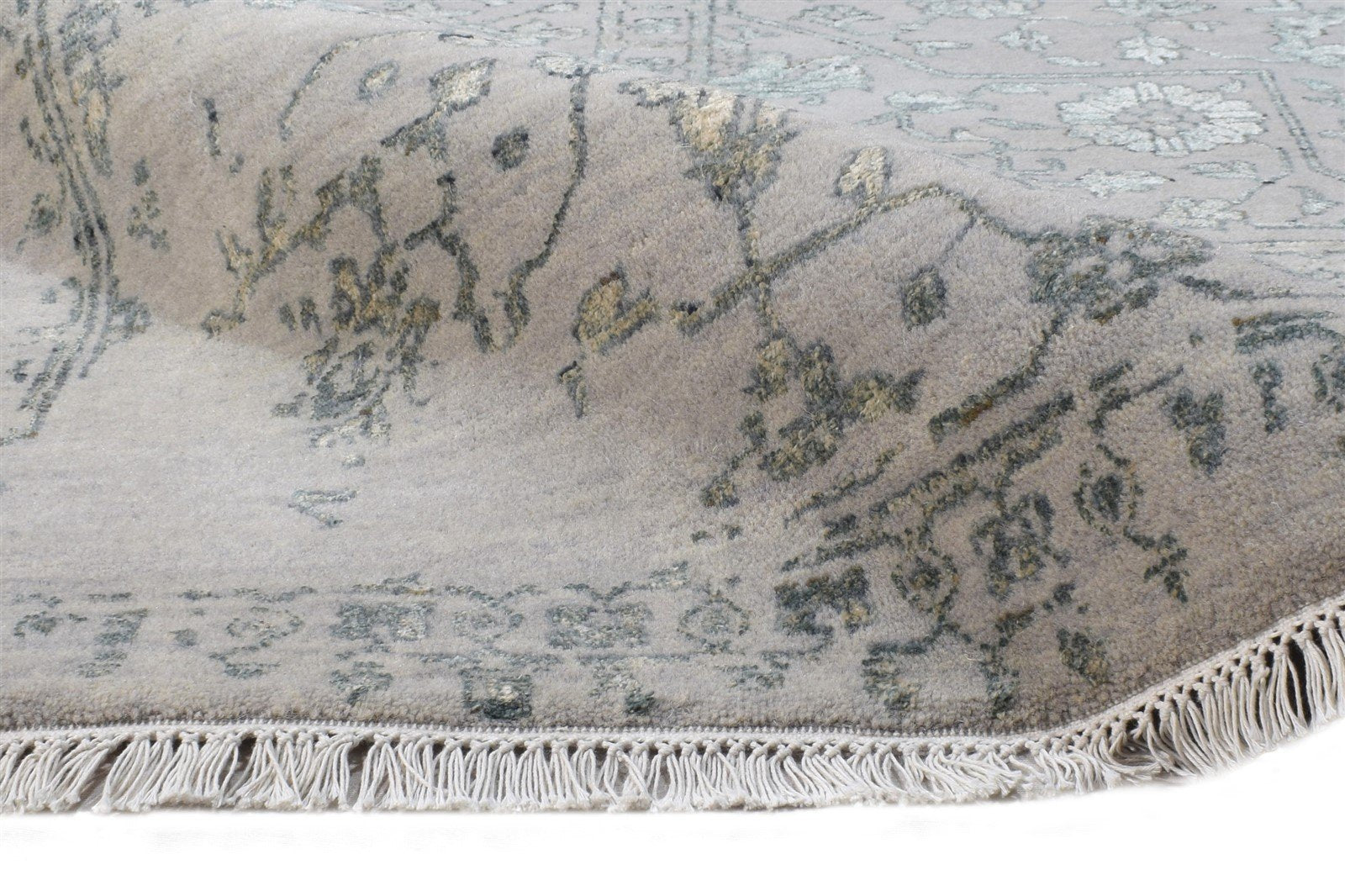 Grey Wool / Silk Rug 9X12 Modern Hand Knotted Oriental Abstract Extra Large 7864607998101