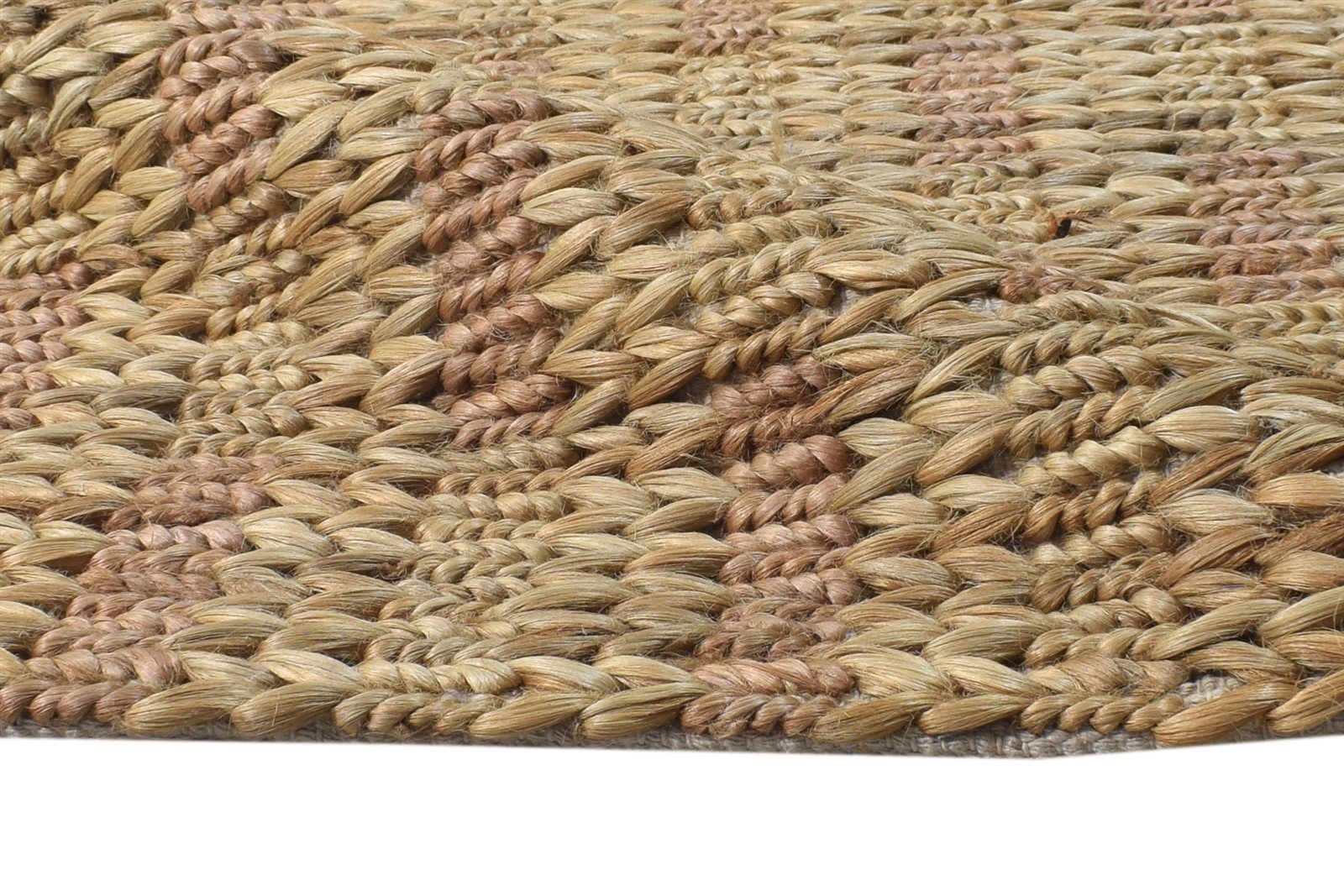 Hand-Hooked Beige Jute Rug 2' X 4' Modern Scandinavian Abstract Small Carpet 7865139265685