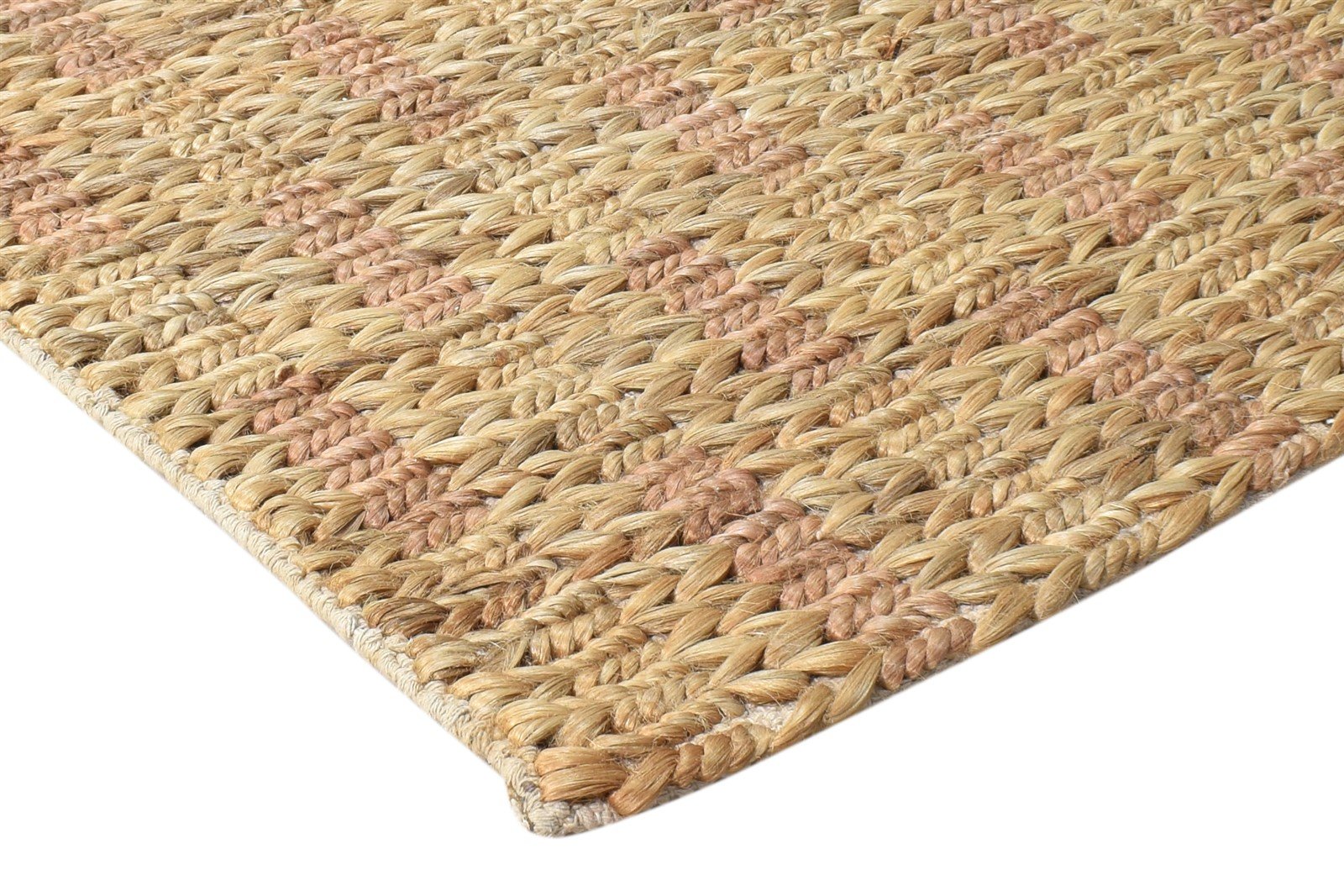Hand-Hooked Beige Jute Rug 2' X 4' Modern Scandinavian Abstract Small Carpet 7865139265685