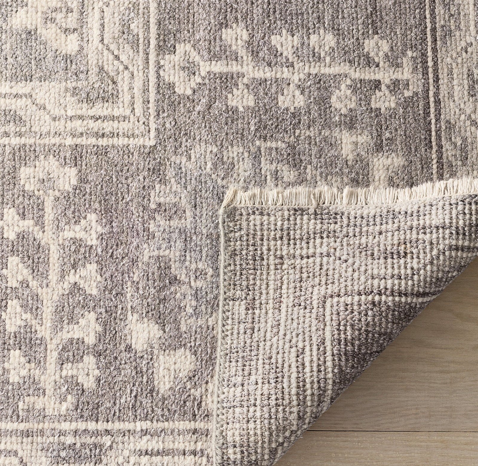 Hand Knot Rug Filoli Grey Wool Rug, Persian Sharouk Rug, Oriental Carpet 8613895143573