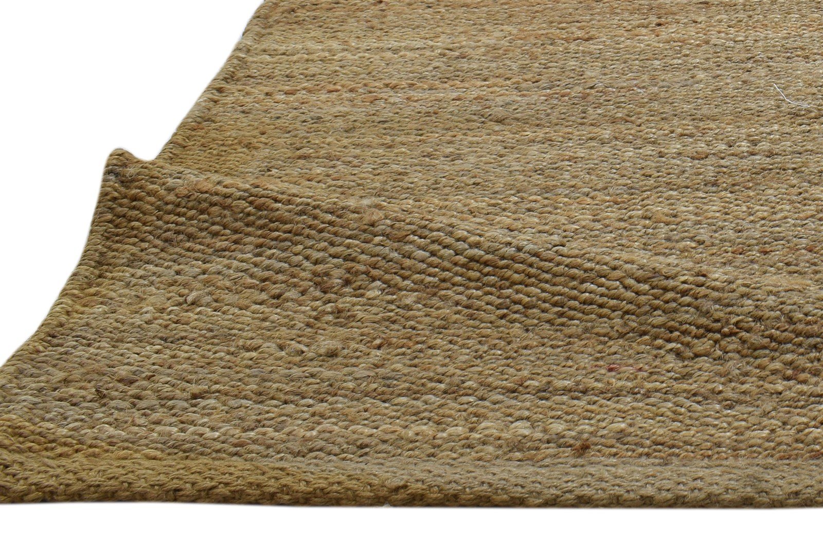 Hand Knotted Beige Jute Rug 2' X 3' Modern Scandinavian Solid Small Carpet 7860702609557
