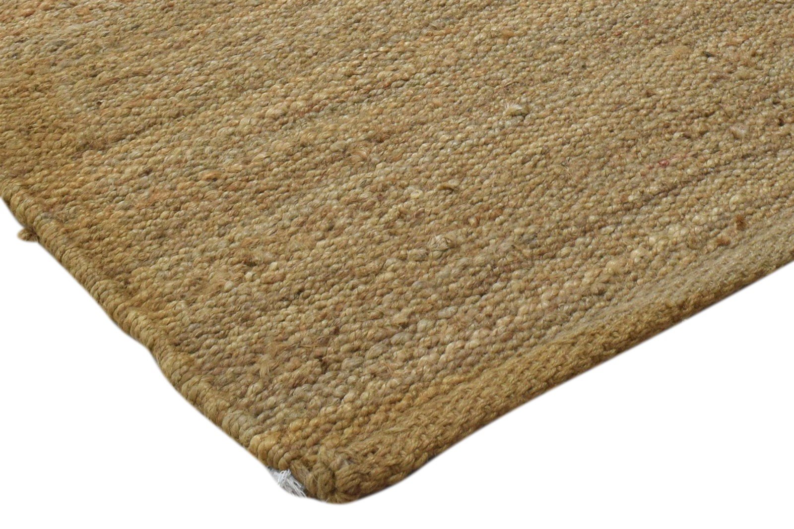 Hand Knotted Beige Jute Rug 2' X 3' Modern Scandinavian Solid Small Carpet 7860702609557