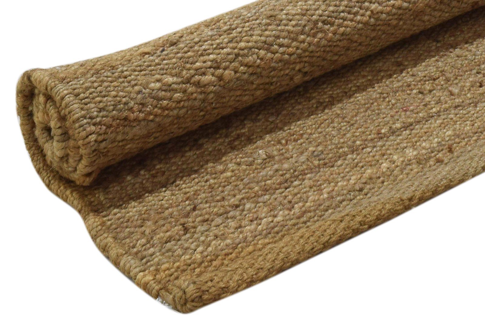 Hand Knotted Beige Jute Rug 2' X 3' Modern Scandinavian Solid Small Carpet 7860702609557