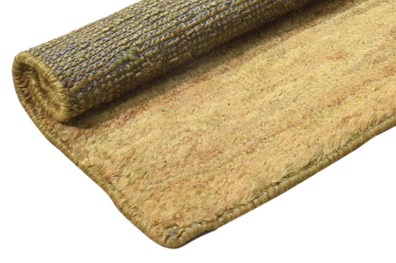 Hand Knotted Beige Jute Rug 2' X 3' Modern Scandinavian Solid Small Carpet 7864100454549