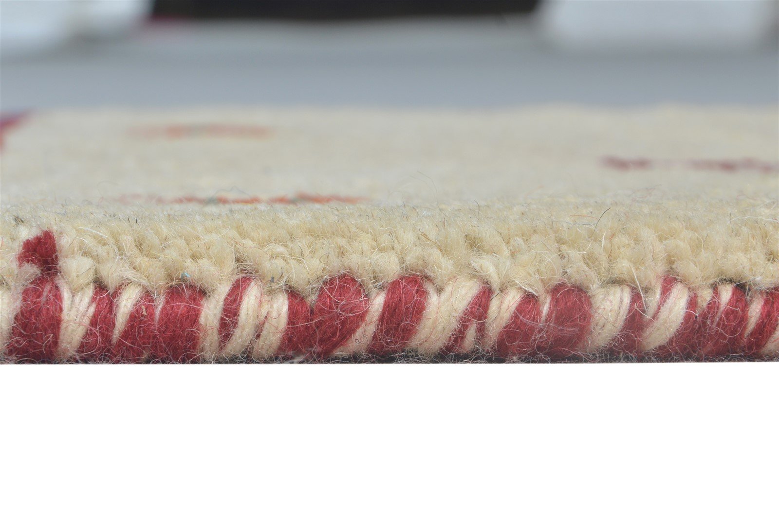 Hand Knotted Beige Wool Rug 1' X 2' Persian Southwestern Tribal Small Carpet 7865181733013