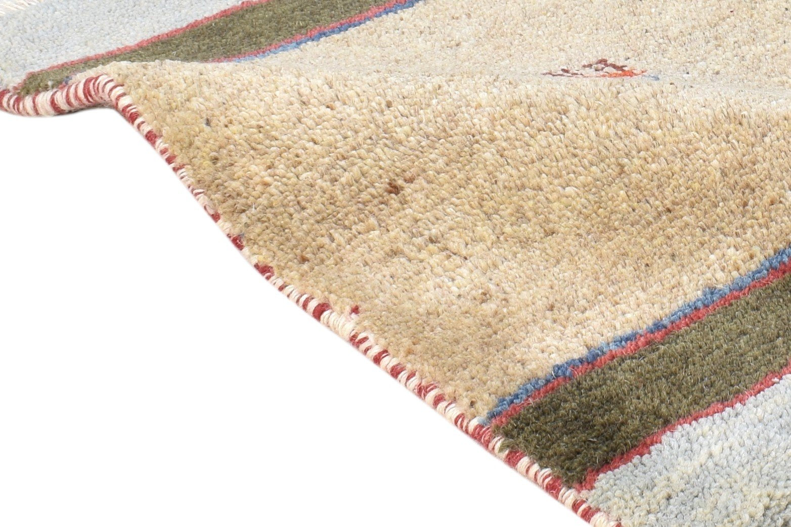 Hand Knotted Beige Wool Rug 1' X 2' Southwestern American Tribal Small Carpet 7865060720789
