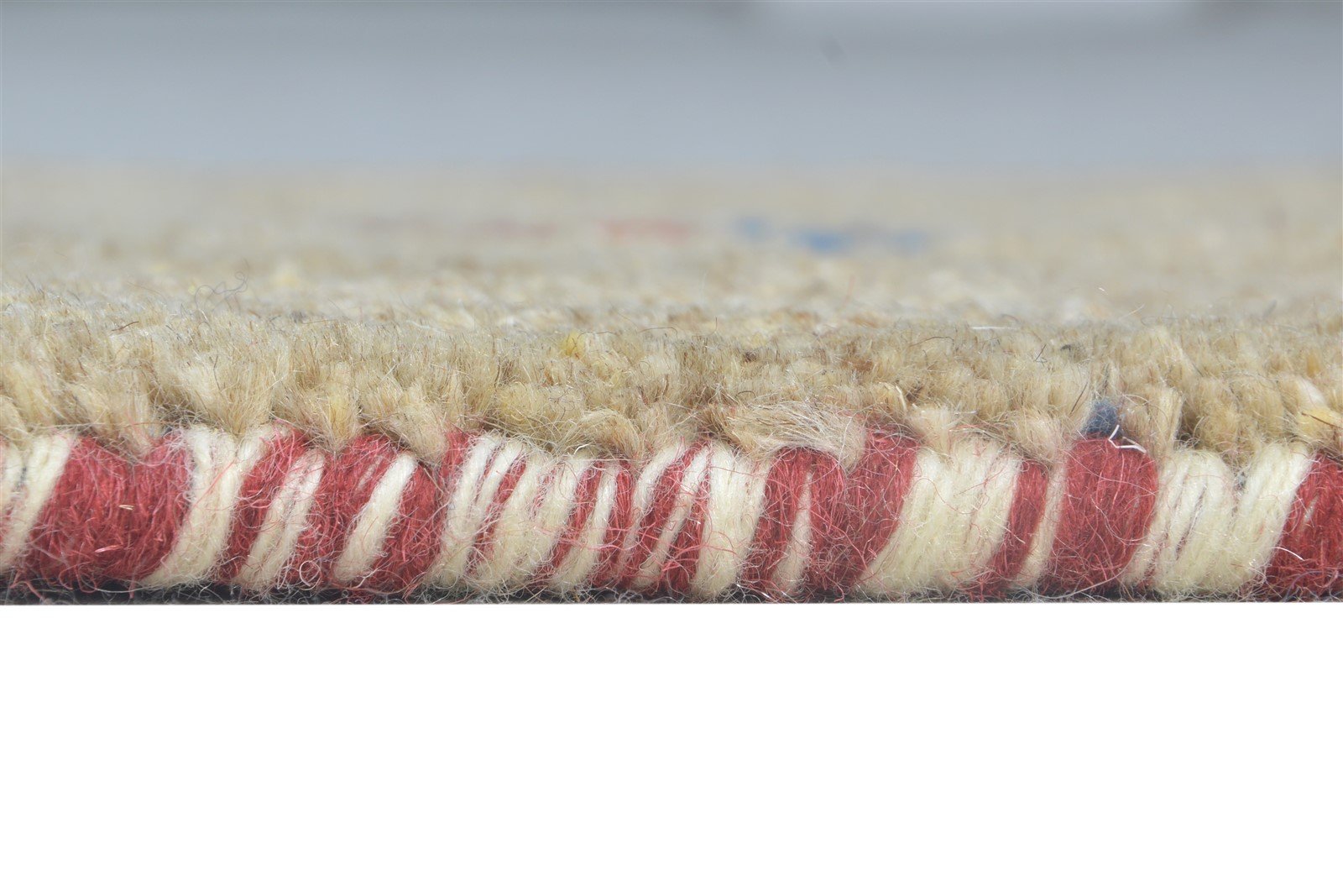 Hand Knotted Beige Wool Rug 1' X 2' Southwestern American Tribal Small Carpet 7865060720789