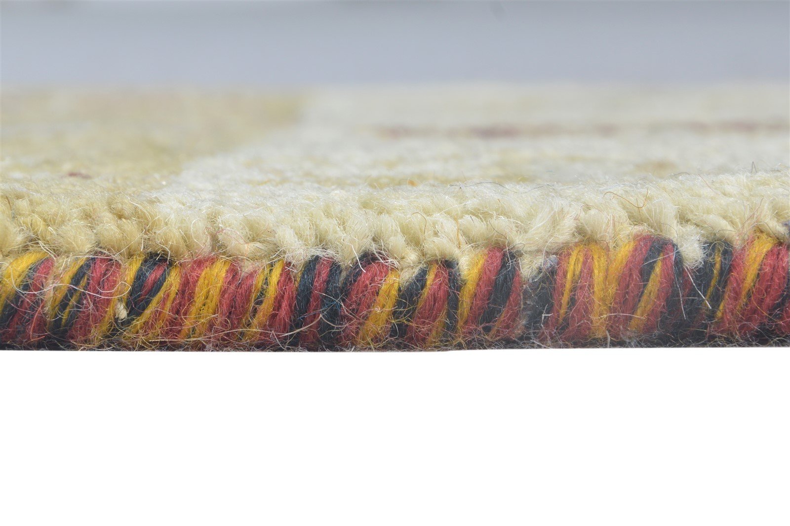 Hand Knotted Beige Wool Rug 1' X 2' Southwestern American Tribal Small Carpet 7865089294485