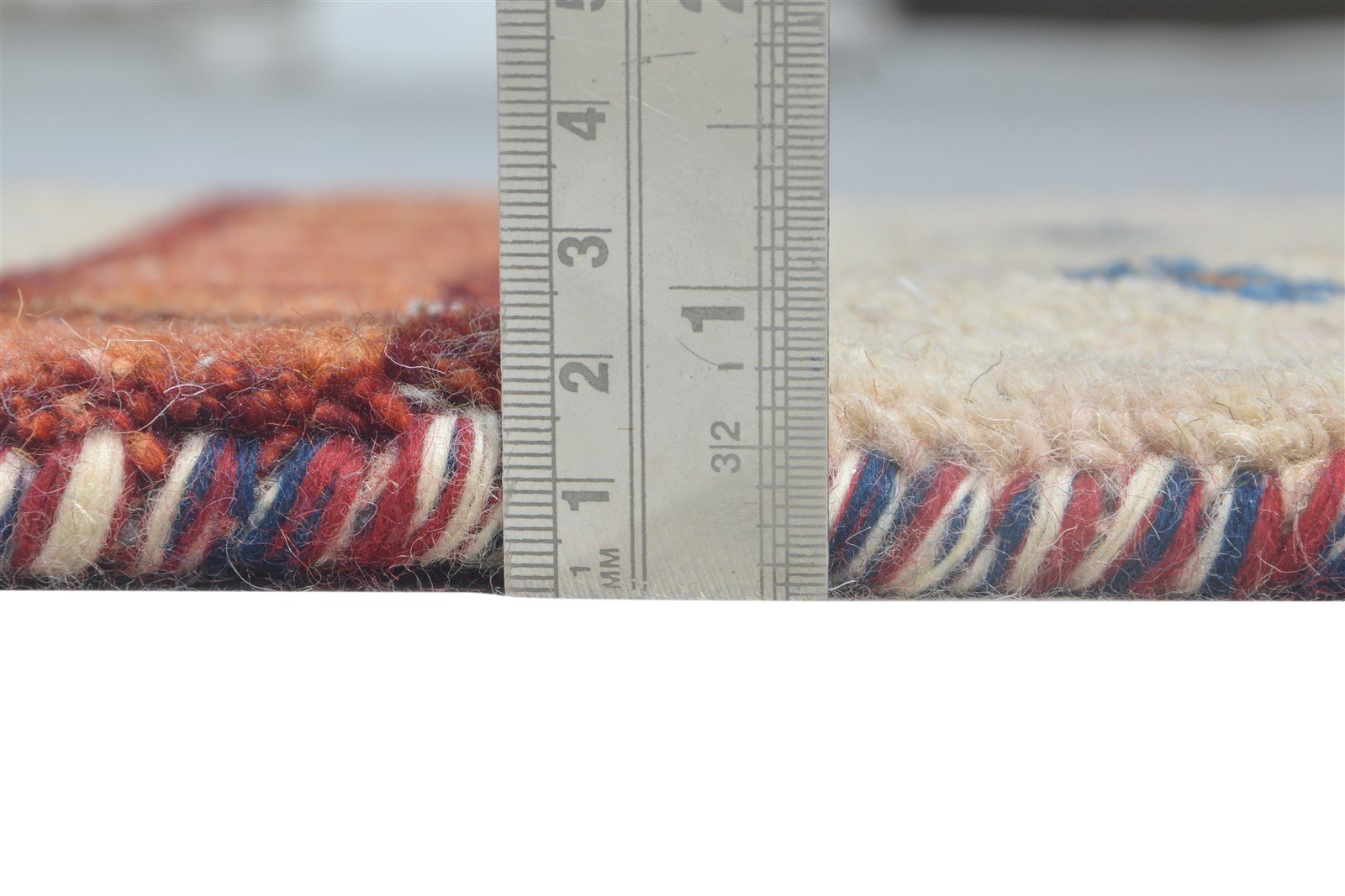 Hand Knotted Beige Wool Rug 1' X 2' Southwestern American Tribal Small Carpet 7864555569301