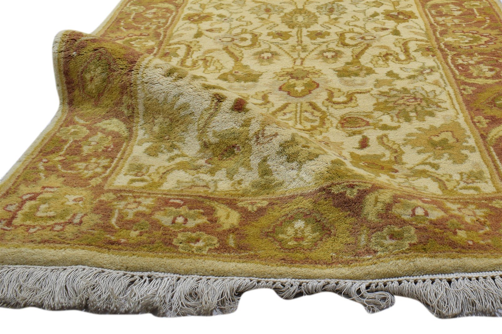 Hand Knotted Beige Wool Rug 2' X 10' Persian Agra Oriental Small Runner 7860702314645
