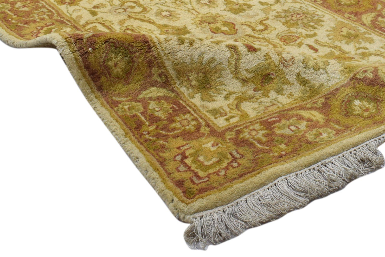 Hand Knotted Beige Wool Rug 2' X 10' Persian Agra Oriental Small Runner 7860702314645