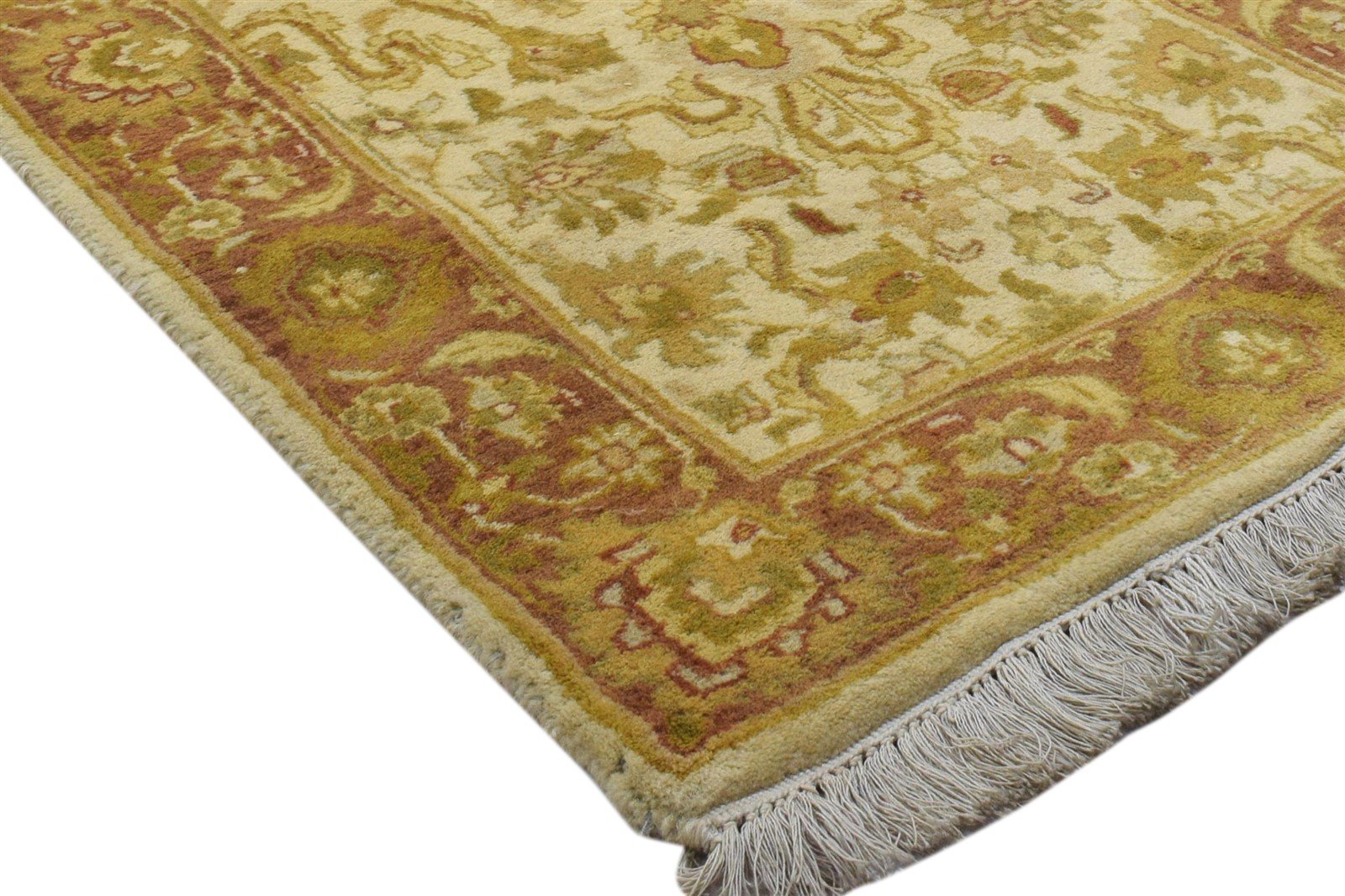 Hand Knotted Beige Wool Rug 2' X 10' Persian Agra Oriental Small Runner 7860702314645