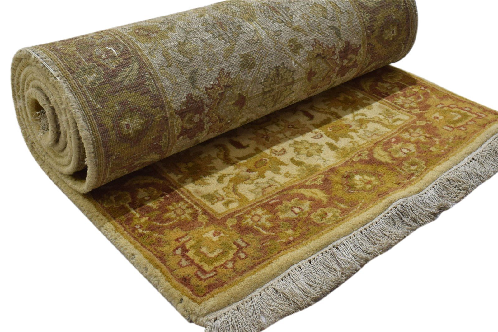Hand Knotted Beige Wool Rug 2' X 10' Persian Agra Oriental Small Runner 7860702314645