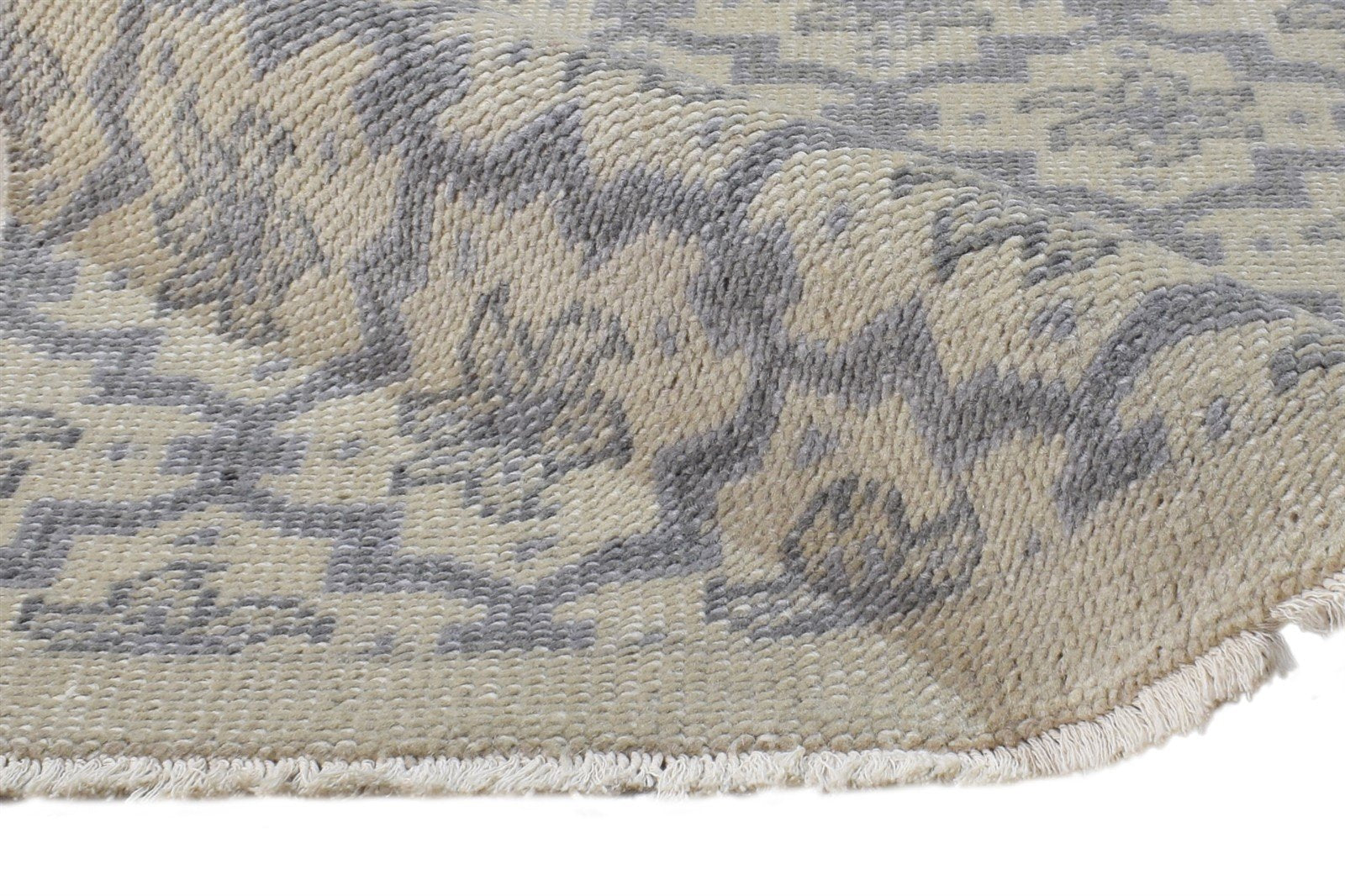 Hand Knotted Beige Wool Rug 2' X 2' Modern Moroccan Trellis Small Carpet 7865143459989