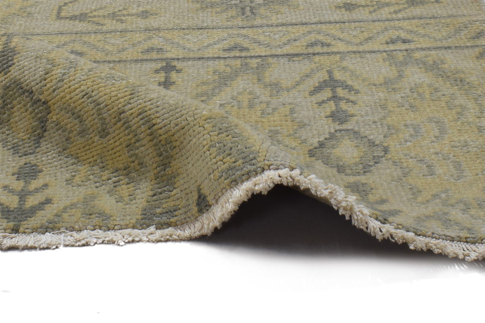 Hand Knotted Beige Wool Rug 2' X 2' Persian Oushak Oriental Small Carpet 7864120148117