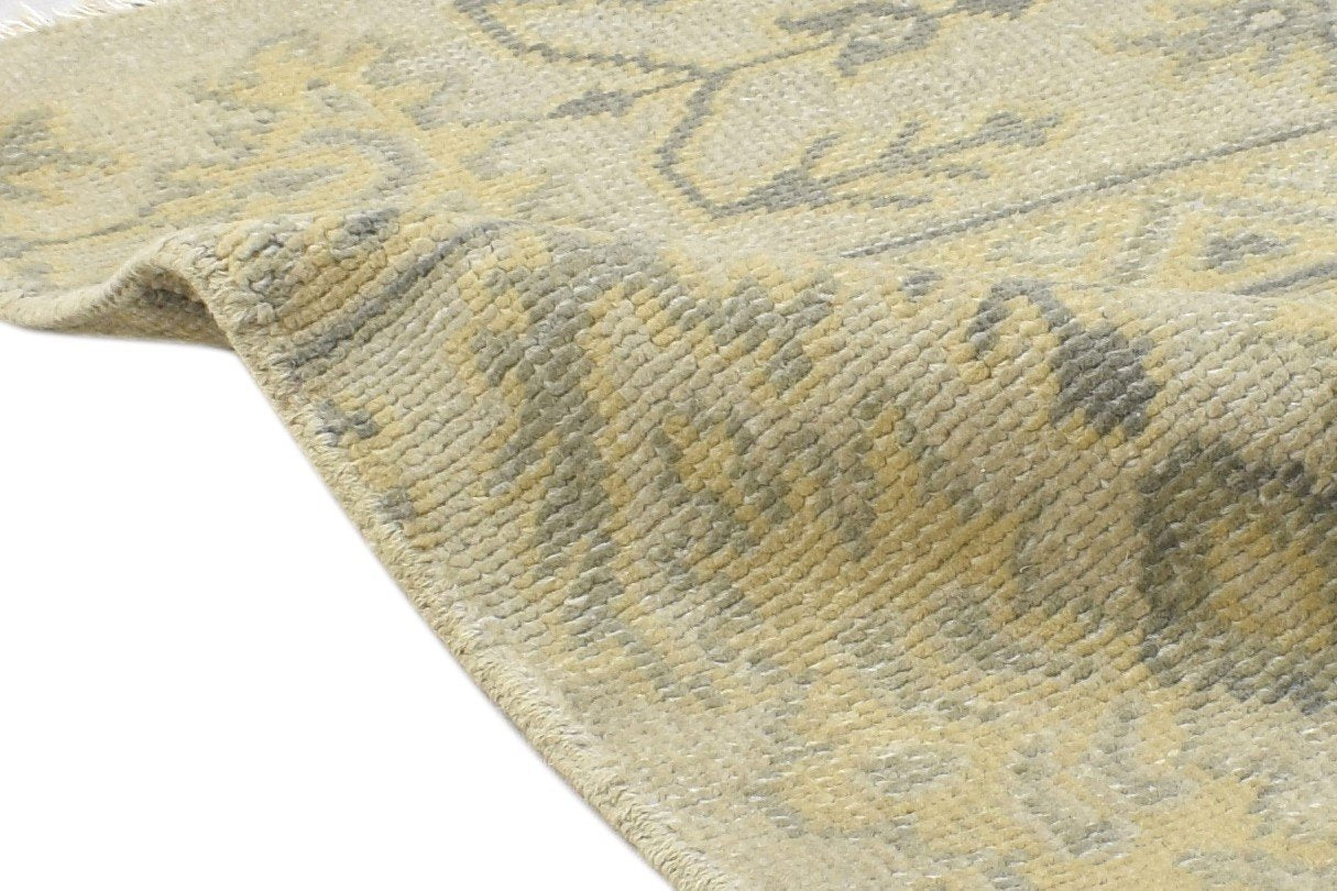 Hand Knotted Beige Wool Rug 2' X 2' Persian Oushak Oriental Small Carpet 7864120148117