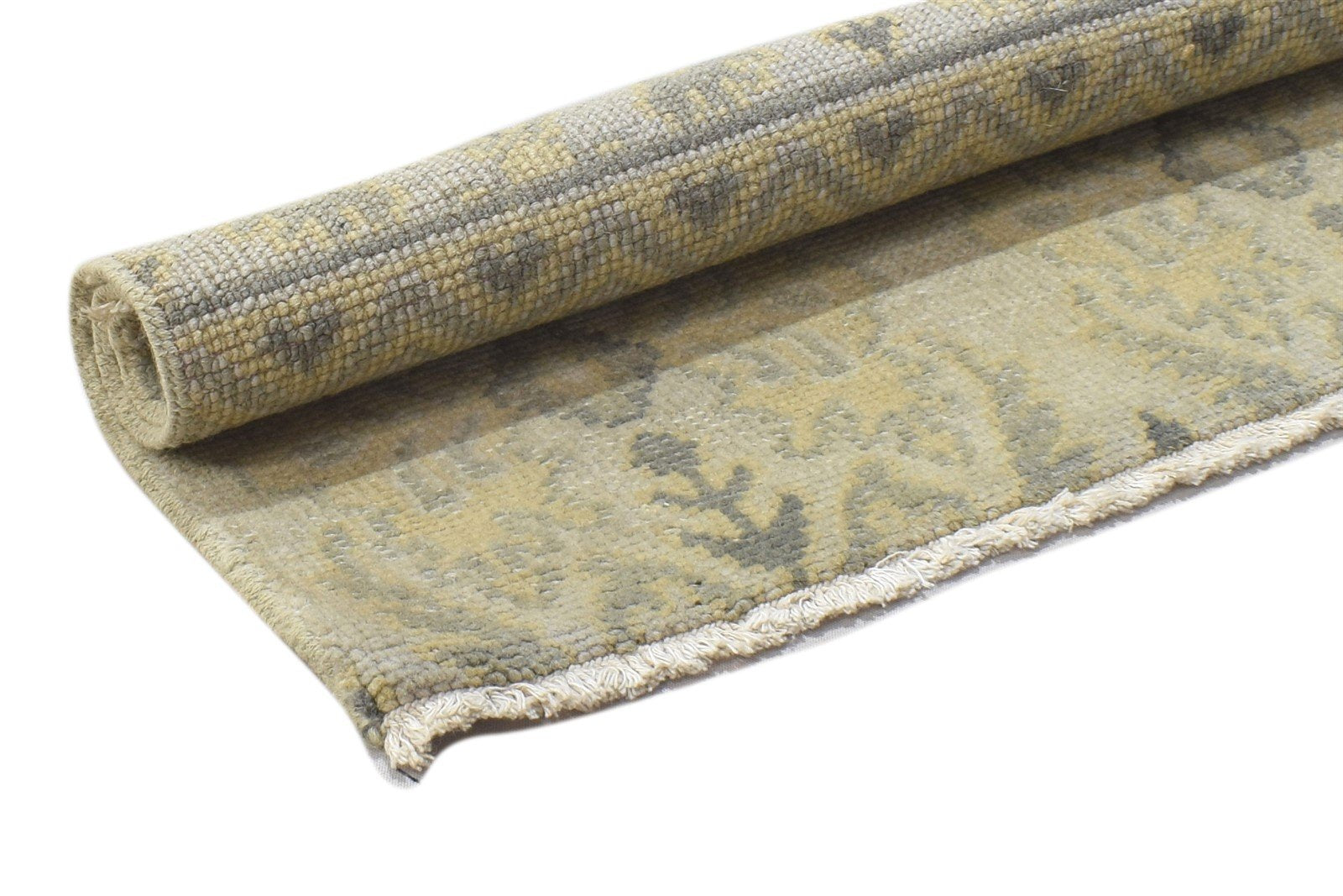 Hand Knotted Beige Wool Rug 2' X 2' Persian Oushak Oriental Small Carpet 7864120148117