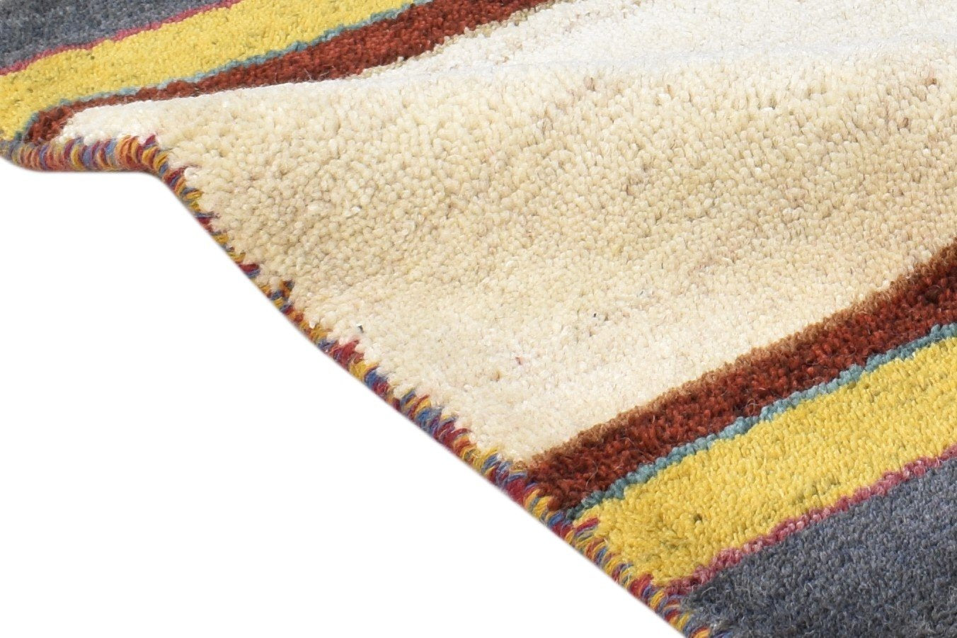 Hand Knotted Beige Wool Rug 2' X 2' Southwestern Gabbeh Tribal Small Carpet 7865098993813