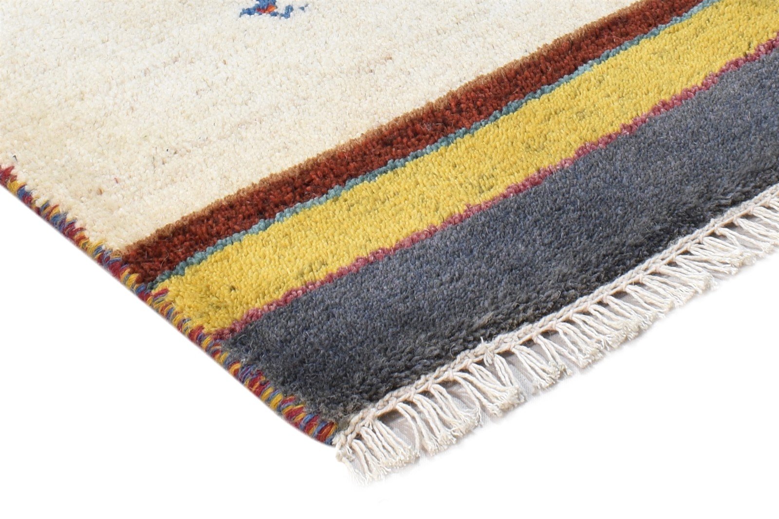 Hand Knotted Beige Wool Rug 2' X 2' Southwestern Gabbeh Tribal Small Carpet 7865098993813