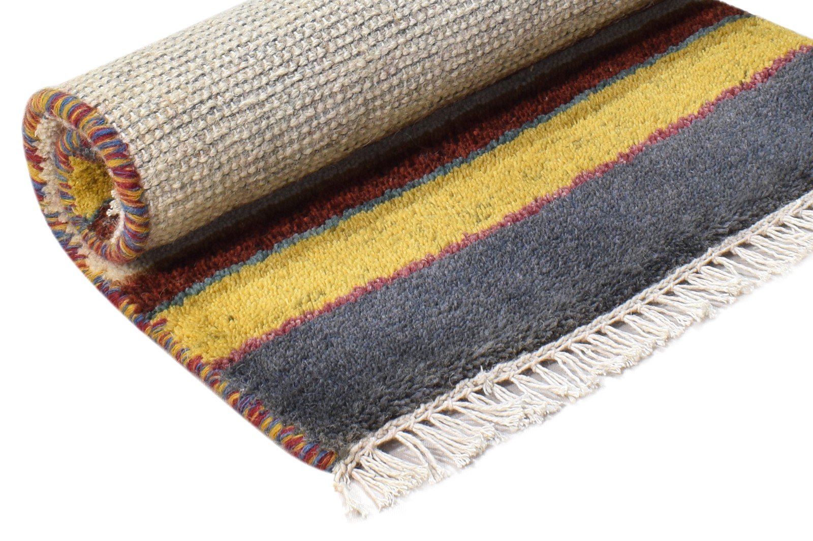 Hand Knotted Beige Wool Rug 2' X 2' Southwestern Gabbeh Tribal Small Carpet 7865098993813