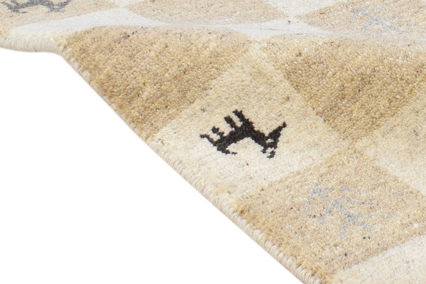 Hand Knotted Beige Wool Rug 2' X 2' Southwestern Gabbeh Tribal Small Carpet 7865101942933