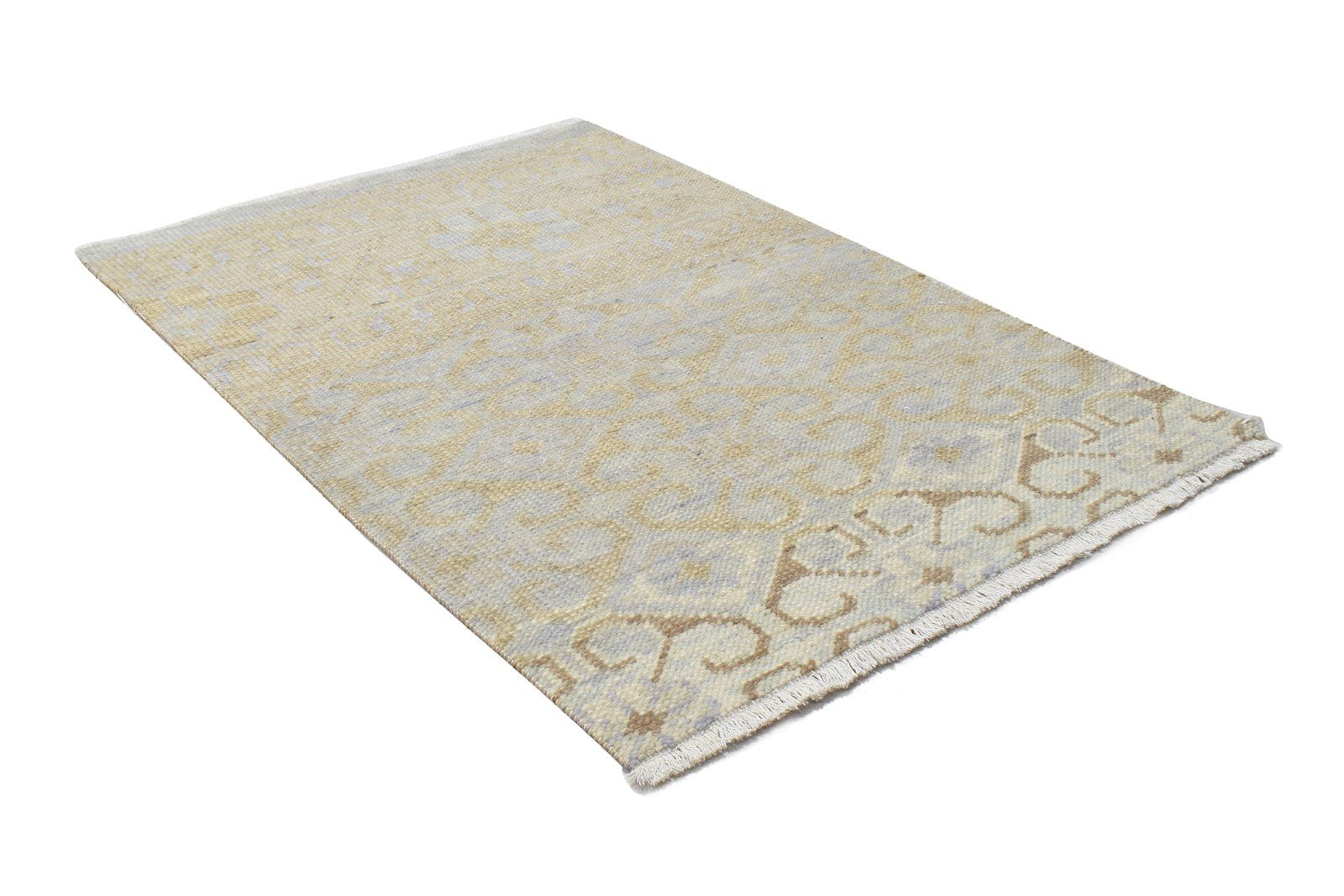 Hand Knotted Beige Wool Rug 2' X 3' Persian Bokhara Oriental Small Carpet 7864117985429