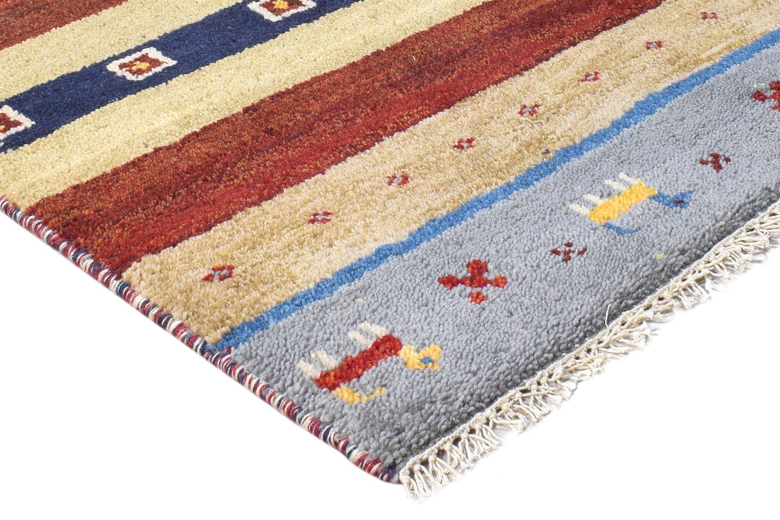 Hand Knotted Beige Wool Rug 2' X 3' Southwestern American Tribal Small Carpet 7865061572757
