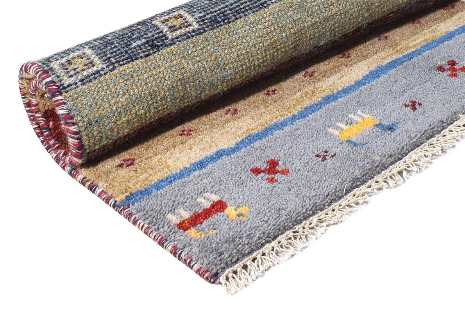 Hand Knotted Beige Wool Rug 2' X 3' Southwestern American Tribal Small Carpet 7865061572757