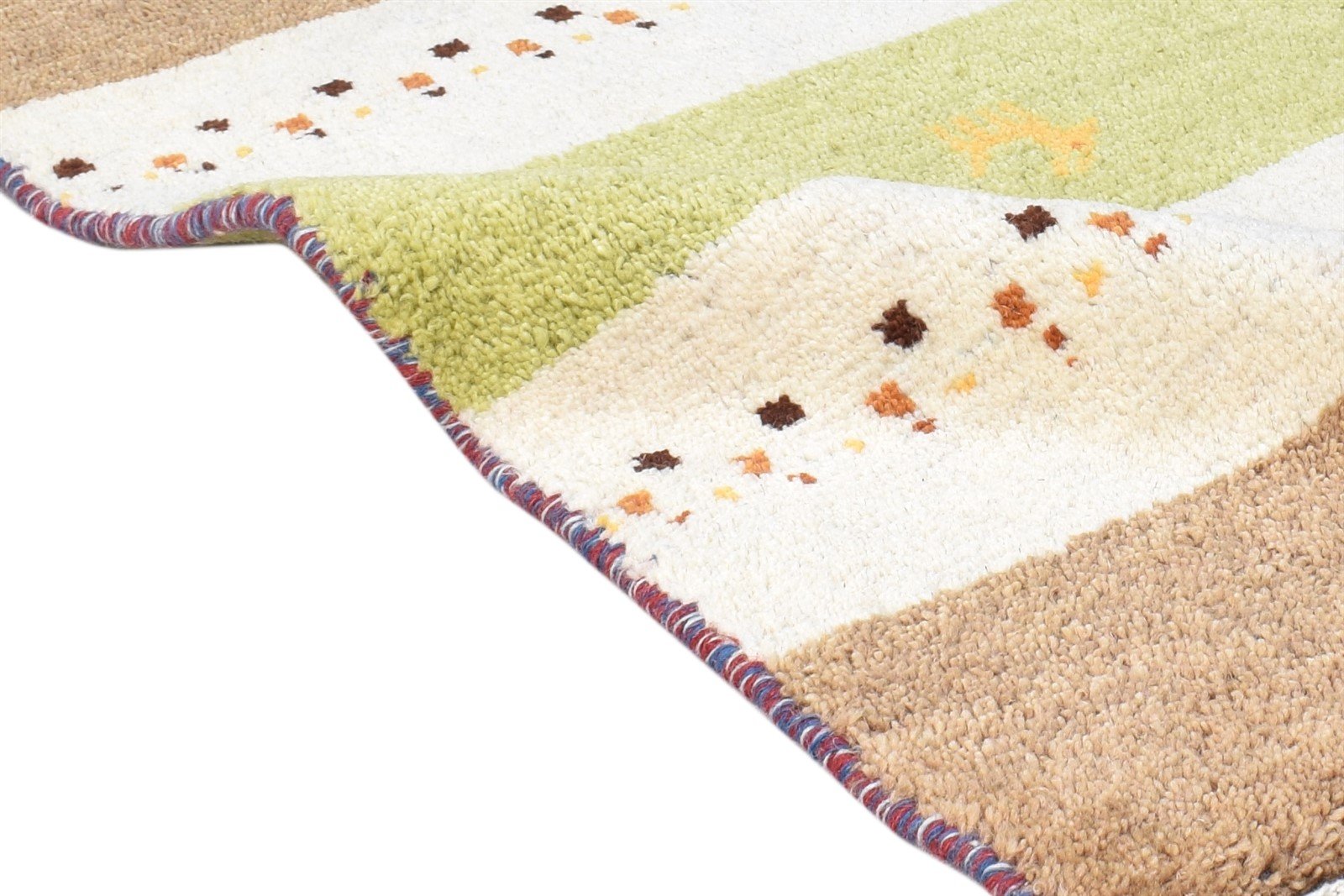 Hand Knotted Beige Wool Rug 2' X 3' Southwestern American Tribal Small Carpet 7865062260885