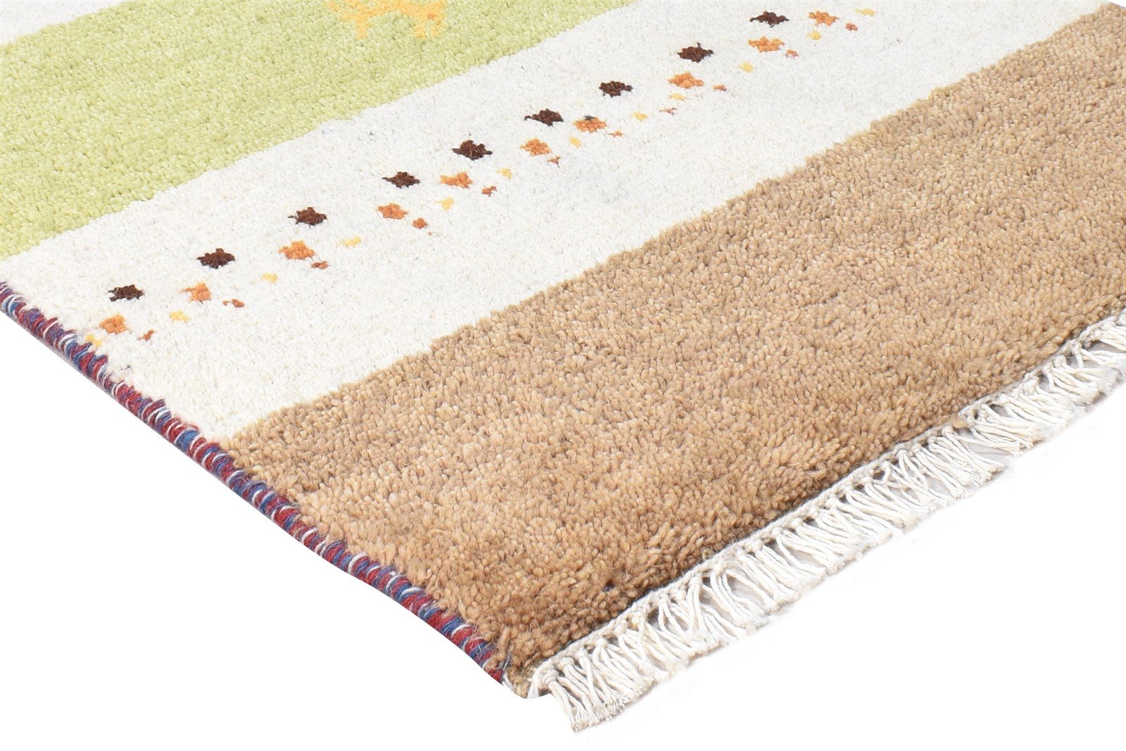 Hand Knotted Beige Wool Rug 2' X 3' Southwestern American Tribal Small Carpet 7865062260885