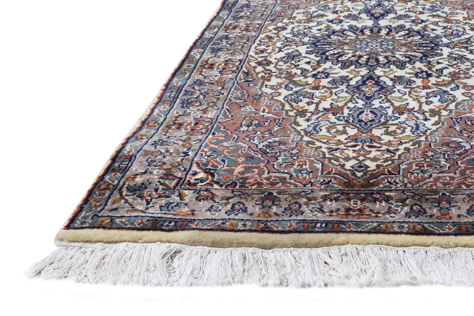 Hand Knotted Beige Wool Rug 2' X 4' Persian Nain Oriental Small Carpet 7864678547605