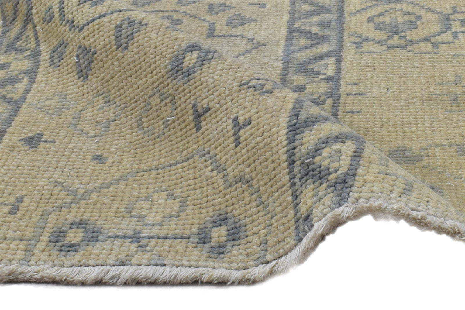 Hand Knotted Beige Wool Rug 3' X 3' Persian Bokhara Oriental Small Carpet 7865050759317